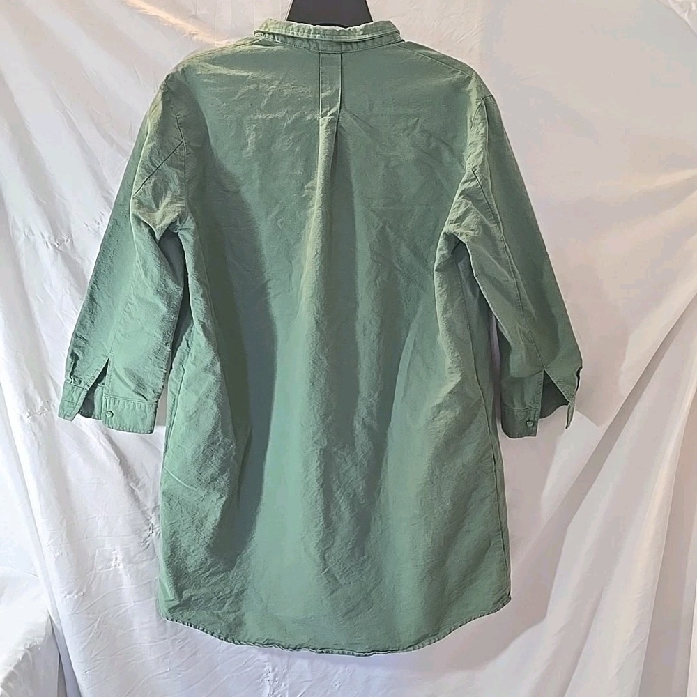 Tuckernuck Pomander Place Polly Shirt Dress Green Boxy Long Sleeve Buttons Sz M - Picture 11 of 15